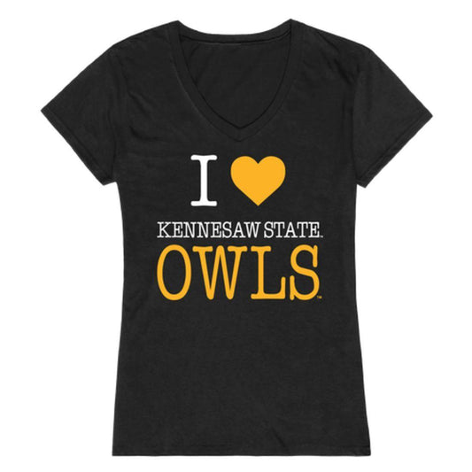 I Love KSU Kennesaw State University Owls Womens T-Shirt-Campus-Wardrobe