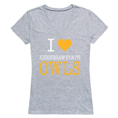 I Love KSU Kennesaw State University Owls Womens T-Shirt-Campus-Wardrobe