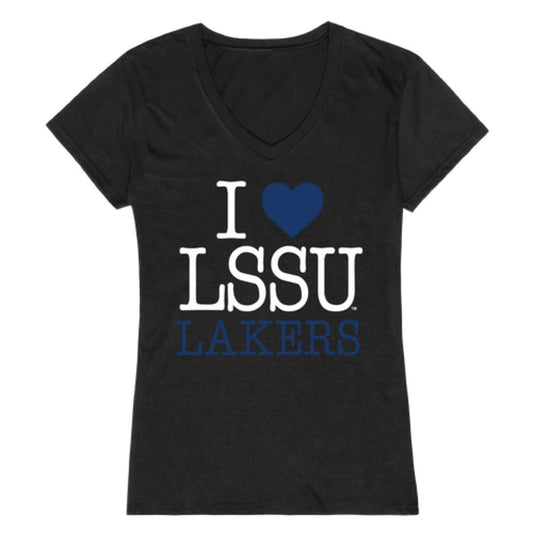 I Love LSSU Lake Superior State University Lakers Womens T-Shirt-Campus-Wardrobe