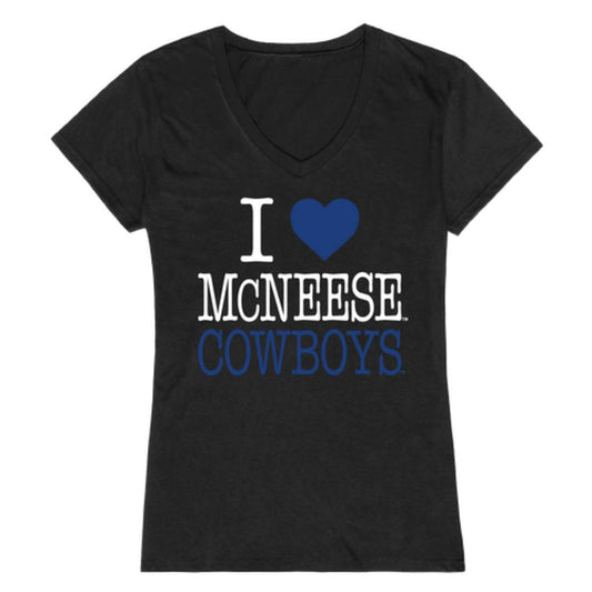 I Love McNeese State University Cowboys and Cowgirls Womens T-Shirt-Campus-Wardrobe