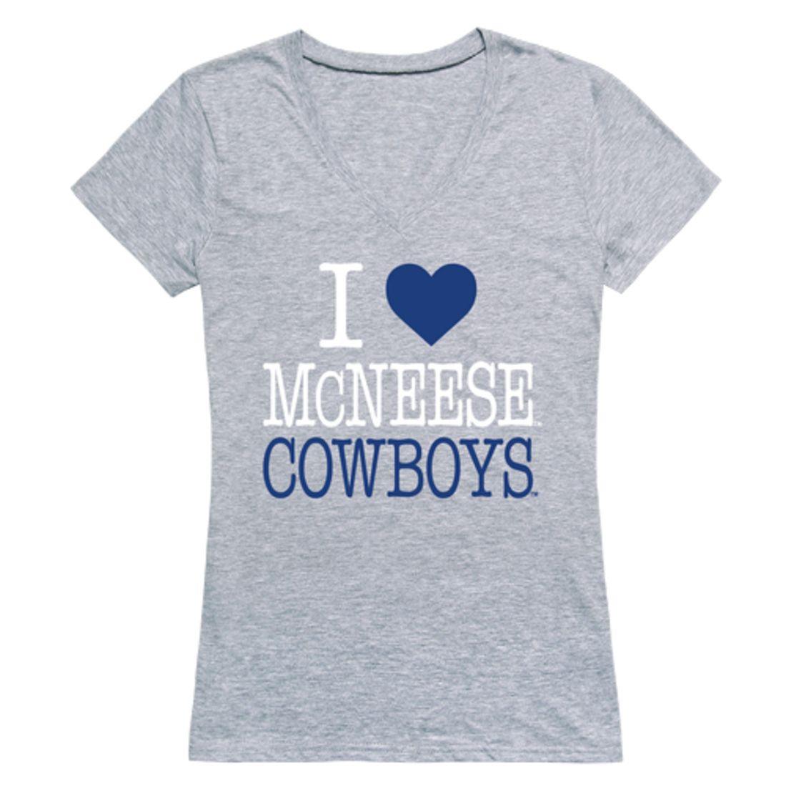 I Love McNeese State University Cowboys and Cowgirls Womens T-Shirt-Campus-Wardrobe