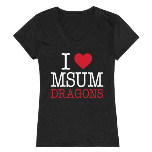 I Love MSUM Minnesota State University Moorhead Dragons Womens T-Shirt-Campus-Wardrobe