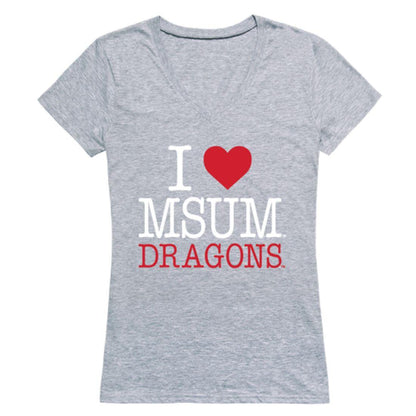 I Love MSUM Minnesota State University Moorhead Dragons Womens T-Shirt-Campus-Wardrobe