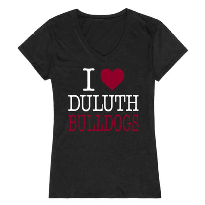 I Love UMD University of Minnesota Duluth Bulldogs Womens T-Shirt-Campus-Wardrobe