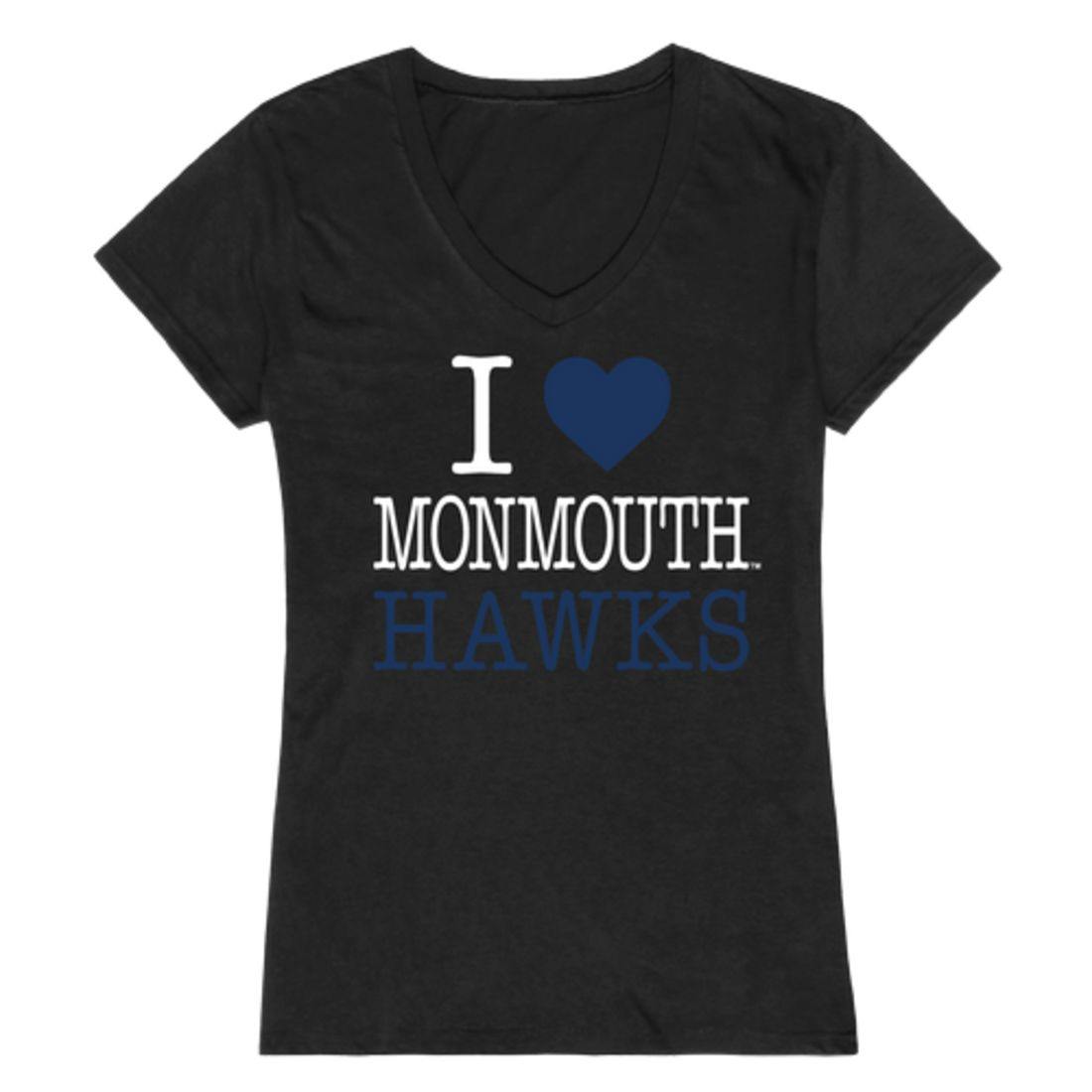 I Love Monmouth University Hawks Womens T-Shirt-Campus-Wardrobe