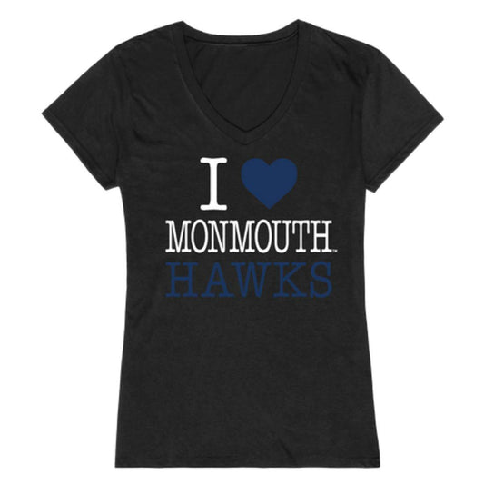 I Love Monmouth University Hawks Womens T-Shirt-Campus-Wardrobe
