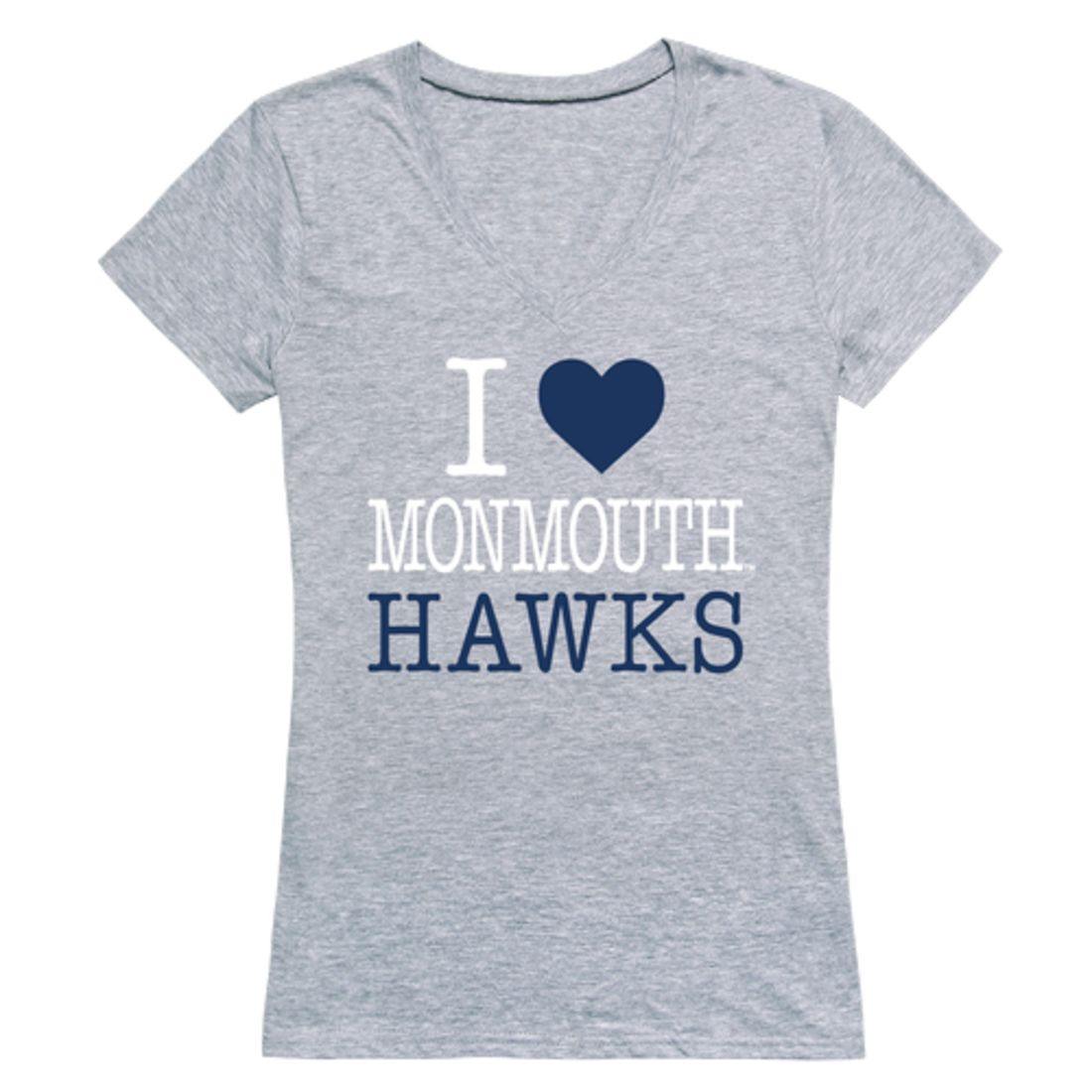 I Love Monmouth University Hawks Womens T-Shirt-Campus-Wardrobe