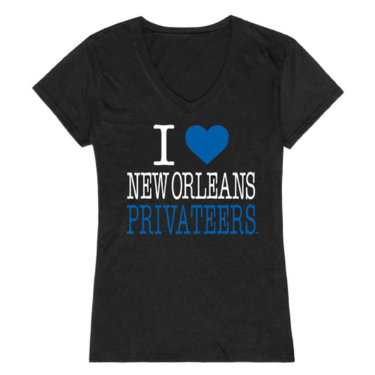 I Love UNO University of New Orleans Privateers Womens T-Shirt-Campus-Wardrobe