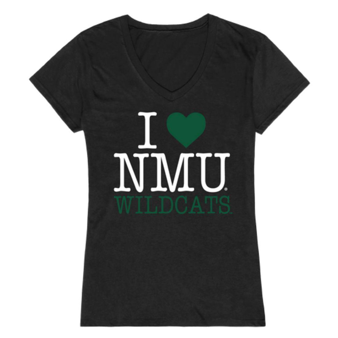 I Love NMU Northern Michigan University Wildcats Womens T-Shirt-Campus-Wardrobe