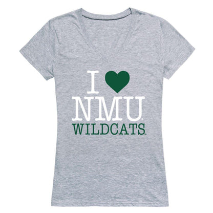 I Love NMU Northern Michigan University Wildcats Womens T-Shirt-Campus-Wardrobe