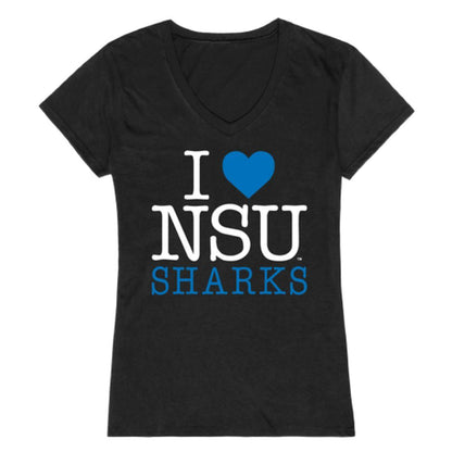 I Love NSU Nova Southeastern University Sharks Womens T-Shirt-Campus-Wardrobe