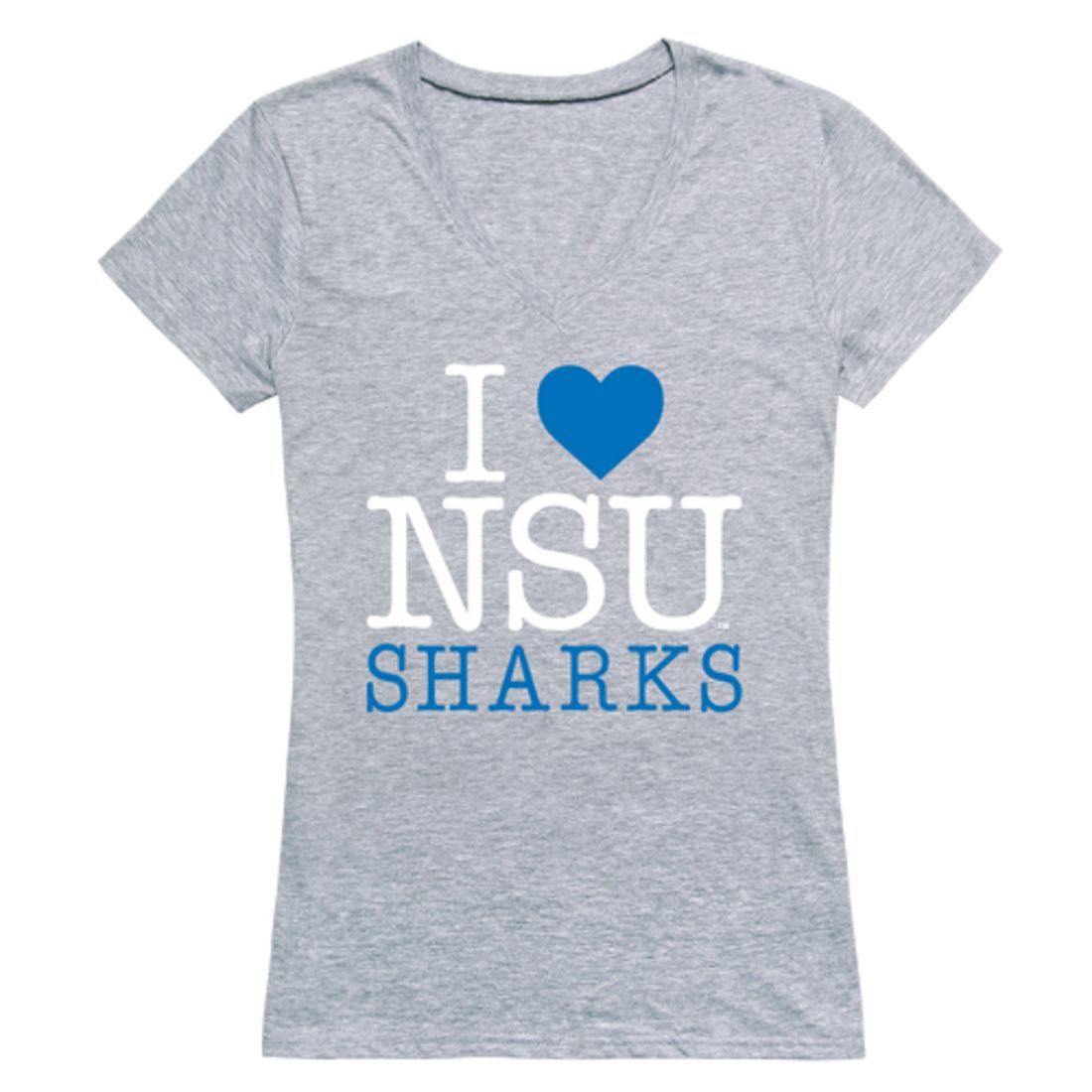 I Love NSU Nova Southeastern University Sharks Womens T-Shirt-Campus-Wardrobe