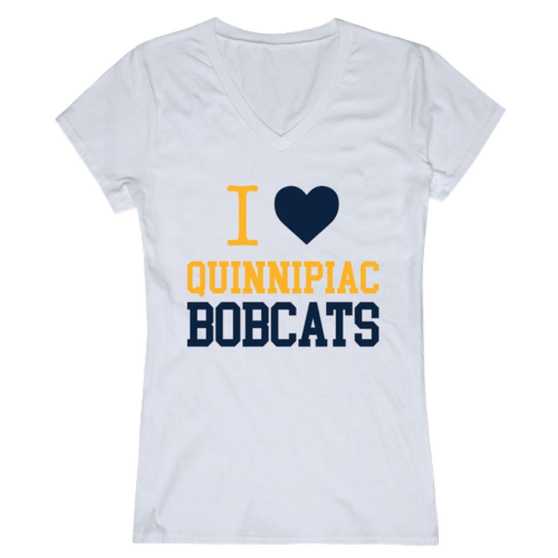 I Love QU Quinnipiac University Bobcats Womens T-Shirt-Campus-Wardrobe
