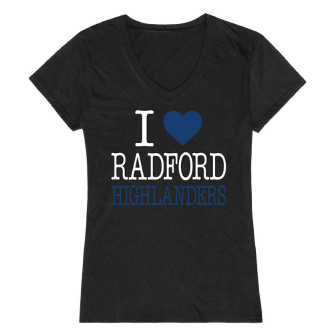 I Love Radford University Highlanders Womens T-Shirt-Campus-Wardrobe