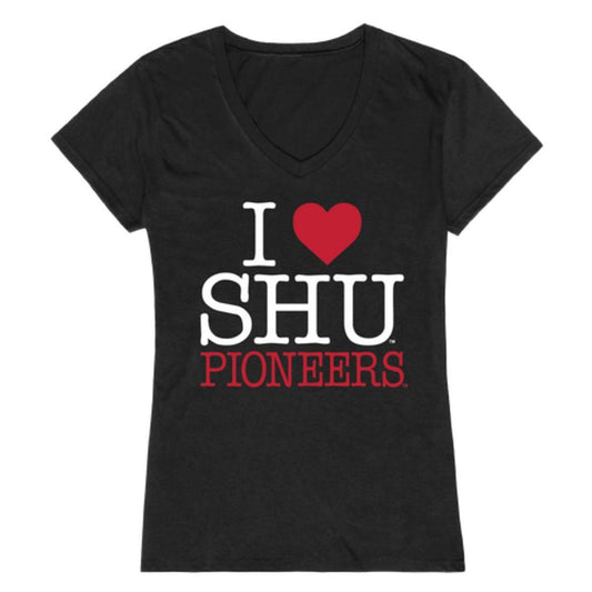 I Love Sacred Heart University Pioneers Womens T-Shirt-Campus-Wardrobe