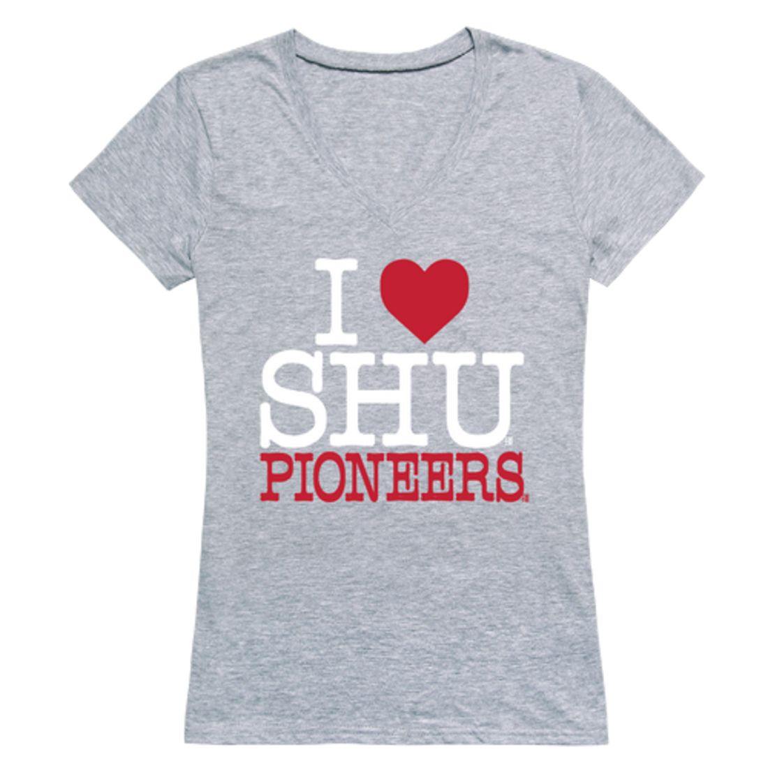 I Love Sacred Heart University Pioneers Womens T-Shirt-Campus-Wardrobe