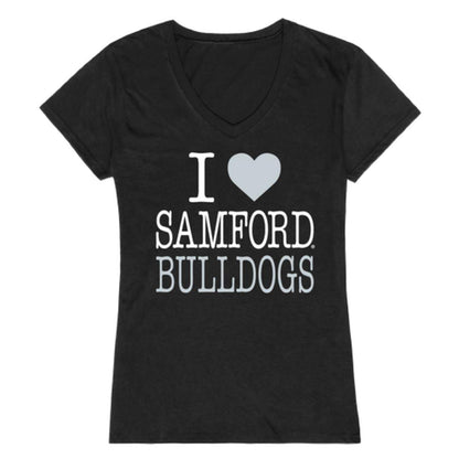I Love Samford University Bulldogs Womens T-Shirt-Campus-Wardrobe