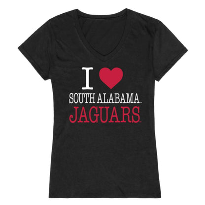 I Love University of South Alabama Jaguars Womens T-Shirt-Campus-Wardrobe