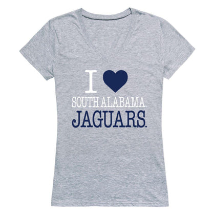 I Love University of South Alabama Jaguars Womens T-Shirt-Campus-Wardrobe