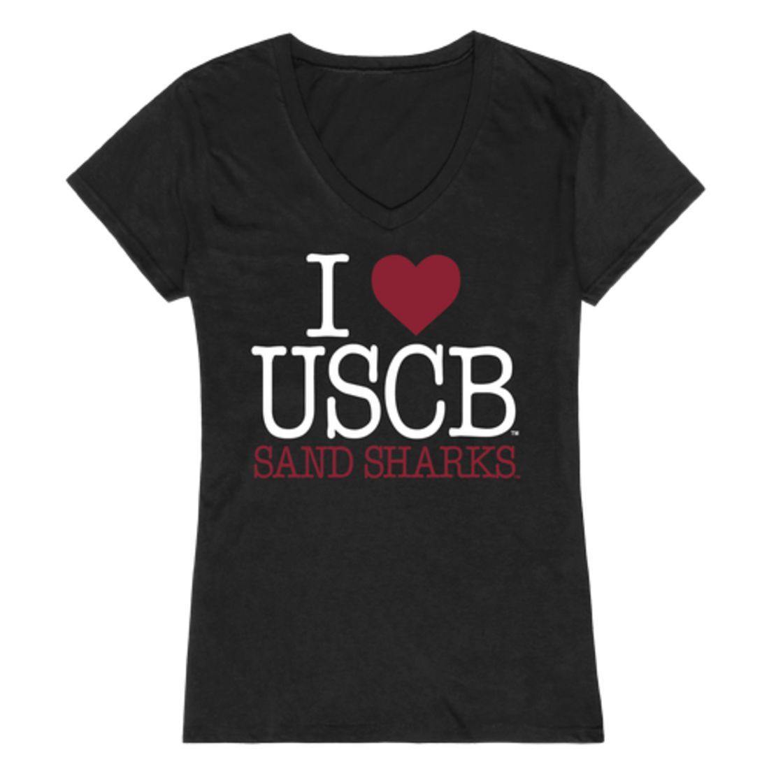 I Love USCB University of South Carolina Beaufort Sand Sharks Womens T-Shirt-Campus-Wardrobe