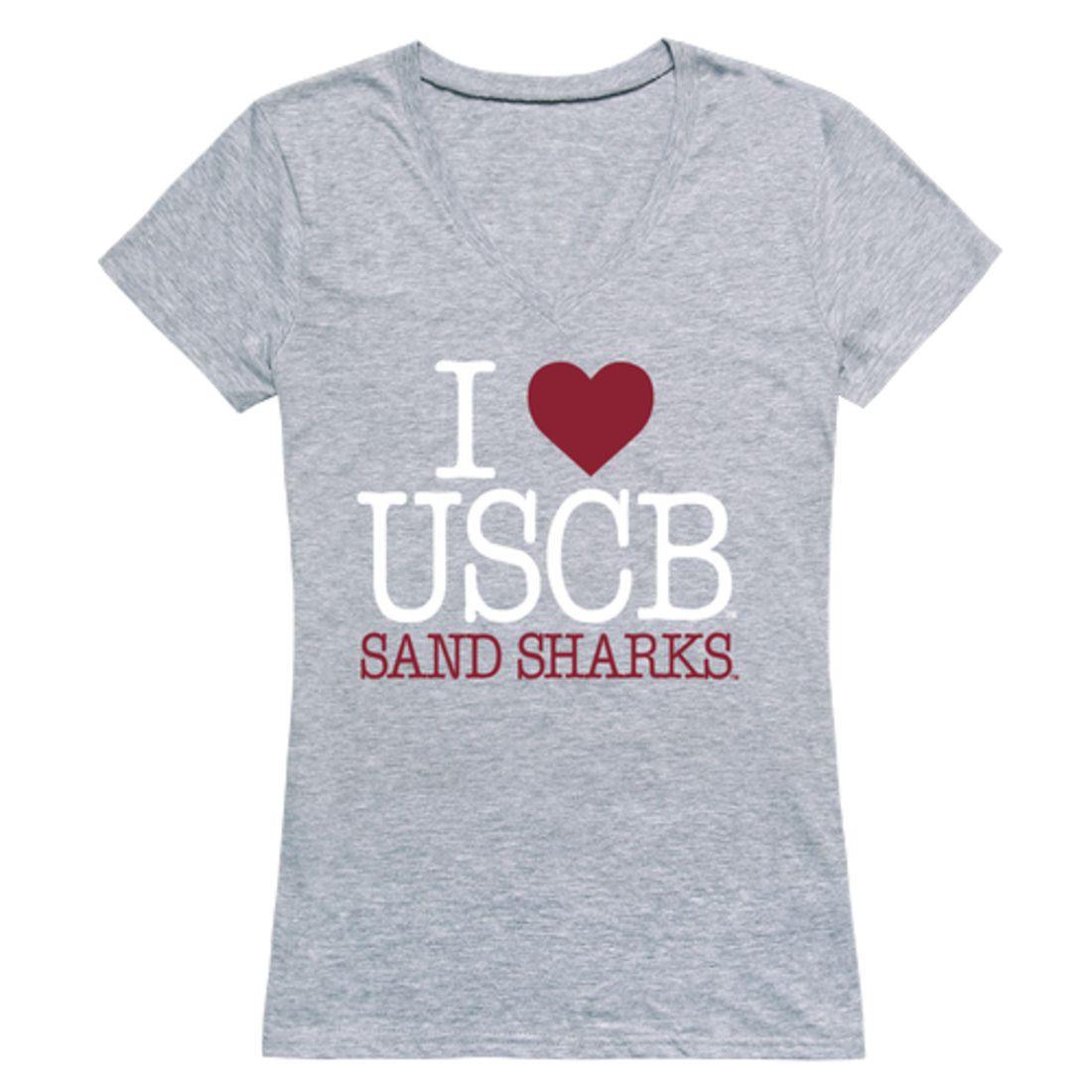 I Love USCB University of South Carolina Beaufort Sand Sharks Womens T-Shirt-Campus-Wardrobe