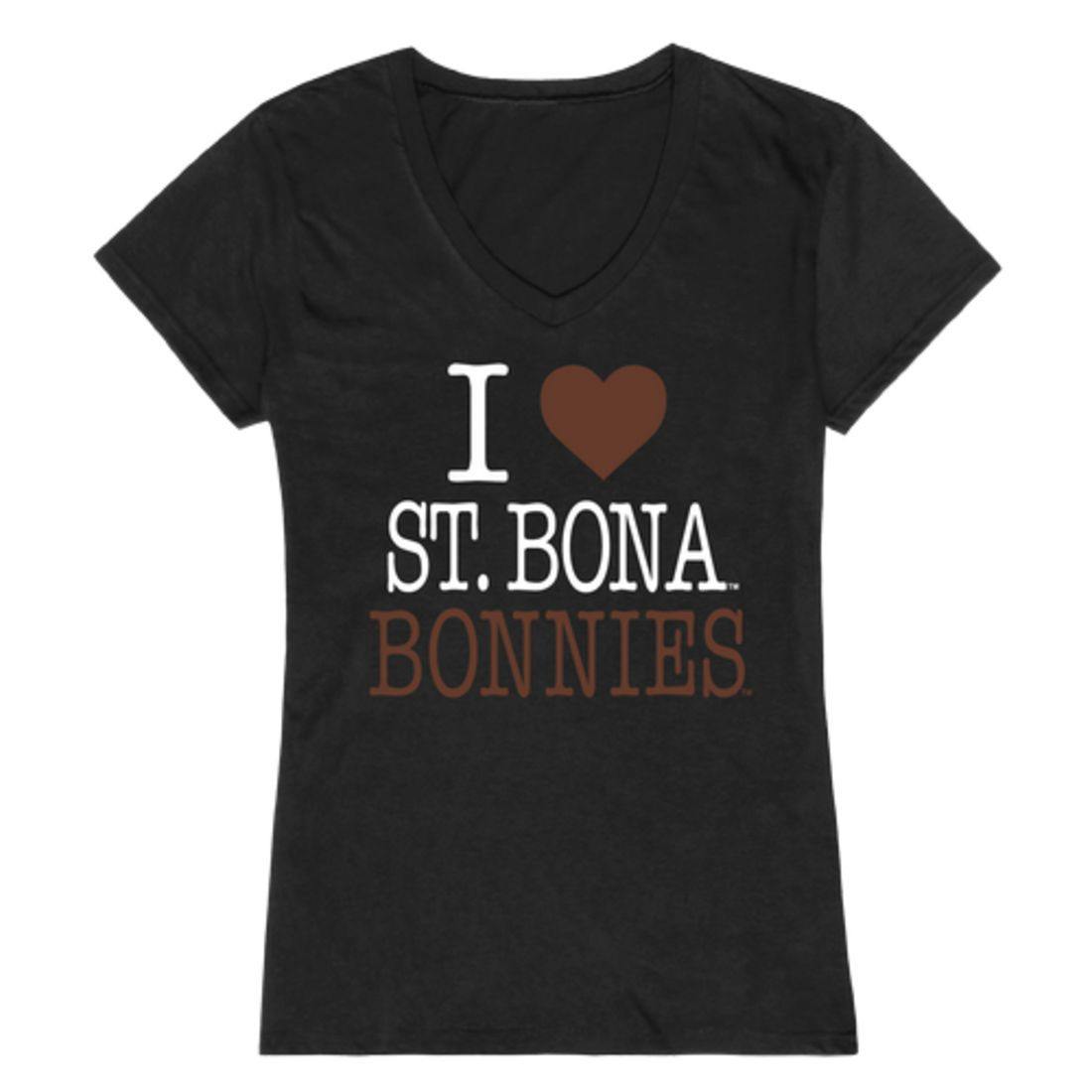 I Love SBU St. Bonaventure University Bonnies Womens T-Shirt-Campus-Wardrobe