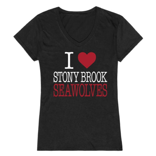 I Love Stony Brook University Seawolves Womens T-Shirt-Campus-Wardrobe