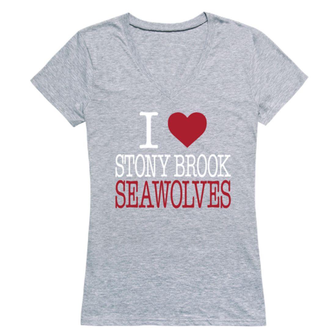 I Love Stony Brook University Seawolves Womens T-Shirt-Campus-Wardrobe