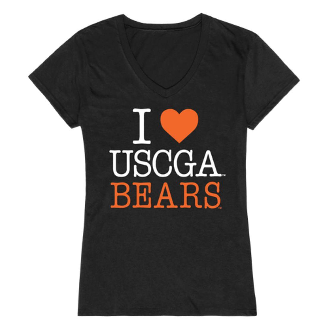 I Love USCGA United States Coast Guard Academy Bears Womens T-Shirt-Campus-Wardrobe