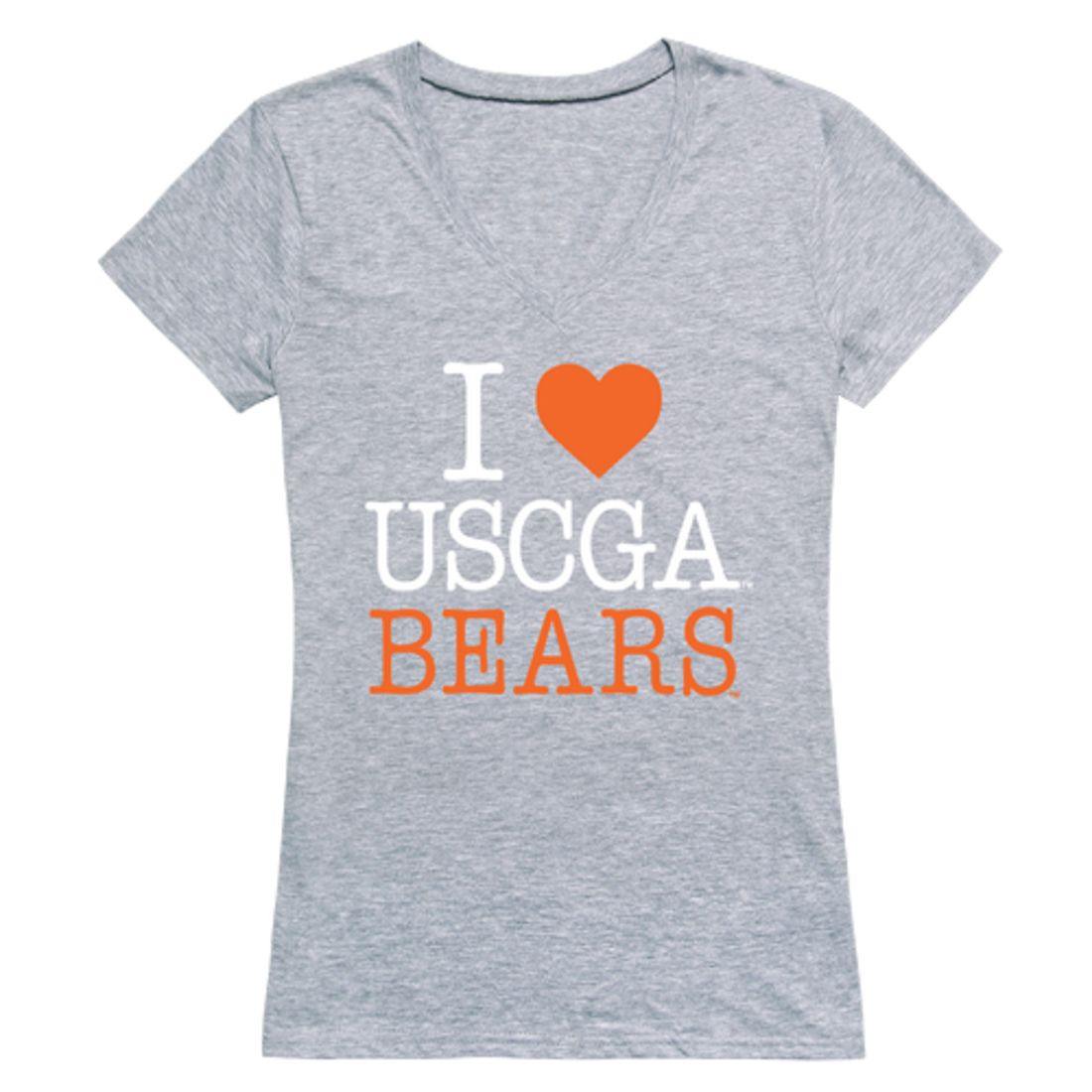 I Love USCGA United States Coast Guard Academy Bears Womens T-Shirt-Campus-Wardrobe