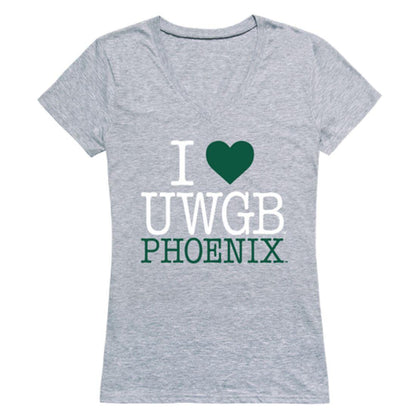I Love UWGB University of Wisconsin-Green Bay Phoenix Womens T-Shirt-Campus-Wardrobe
