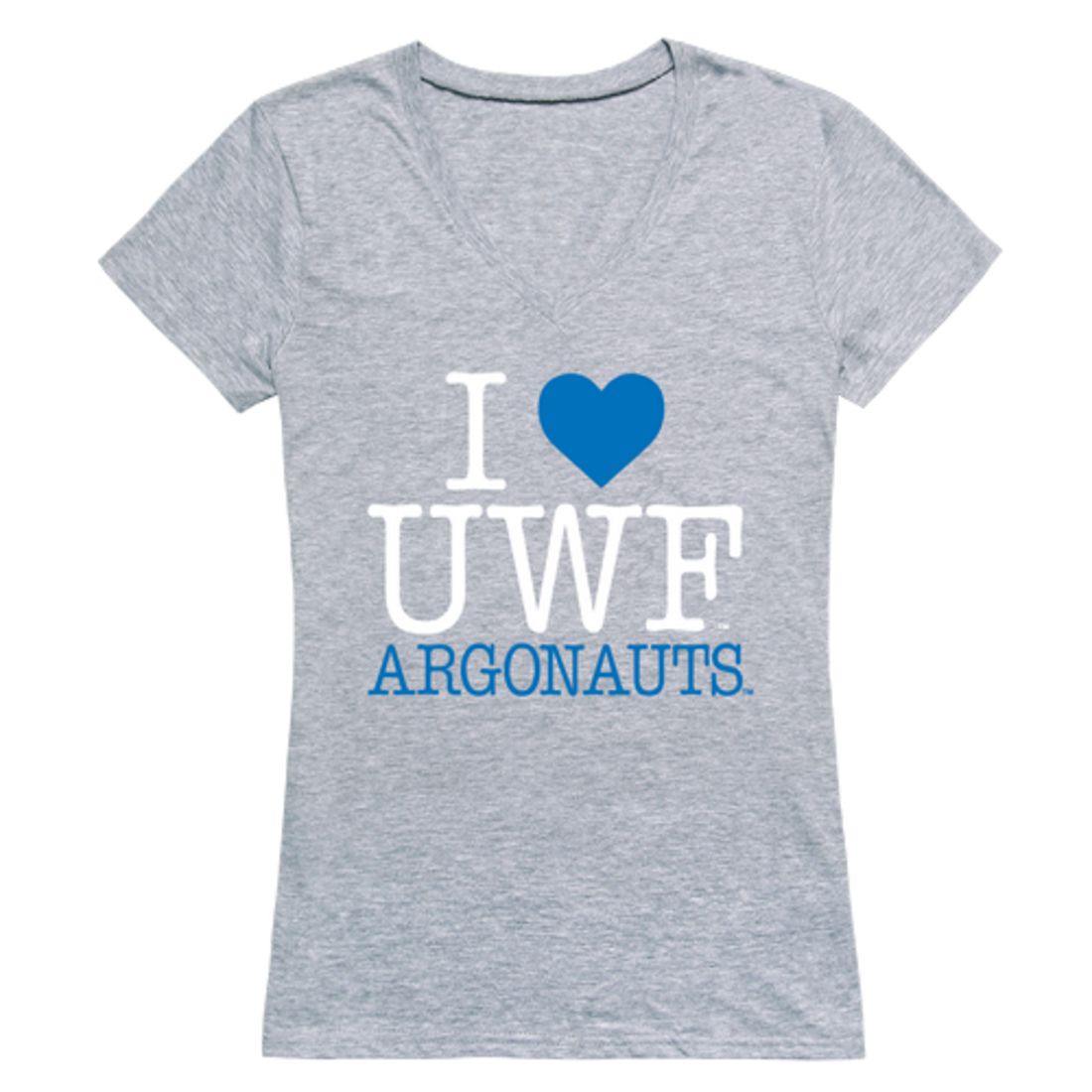 I Love UWF University of West Florida Argonauts Womens T-Shirt-Campus-Wardrobe