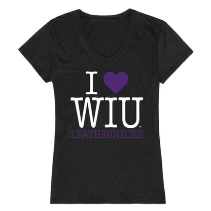 I Love WIU Western Illinois University Leathernecks Womens T-Shirt-Campus-Wardrobe