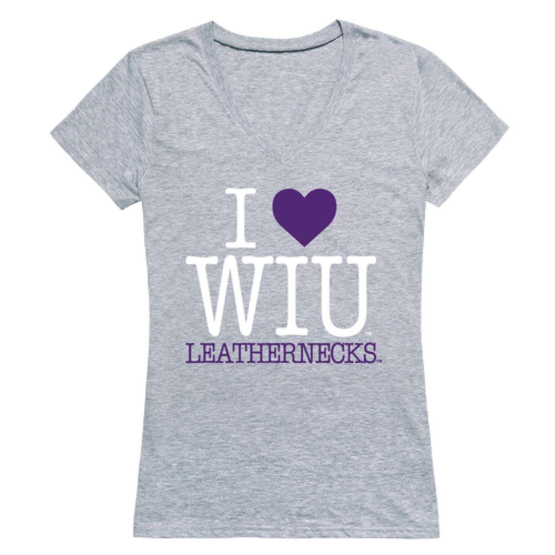 I Love WIU Western Illinois University Leathernecks Womens T-Shirt-Campus-Wardrobe