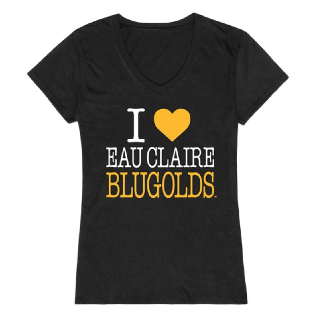 I Love UWEC University of Wisconsin-Eau Claire Blugolds Womens T-Shirt-Campus-Wardrobe