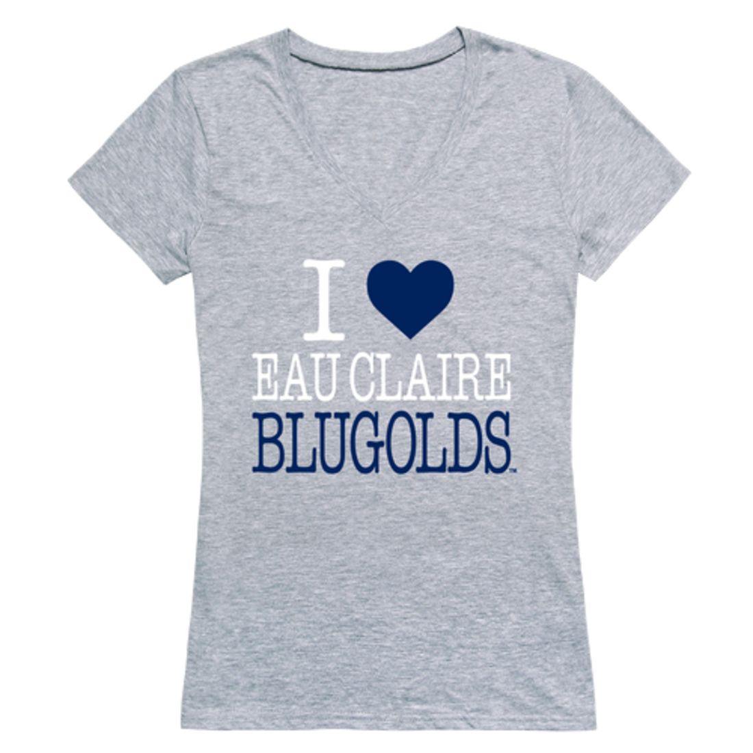 I Love UWEC University of Wisconsin-Eau Claire Blugolds Womens T-Shirt-Campus-Wardrobe