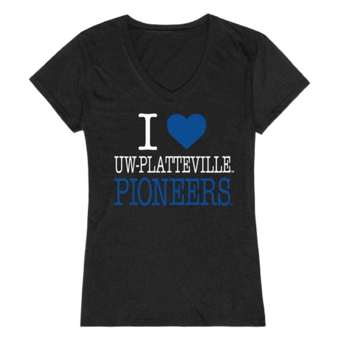 I Love UW University of Wisconsin Platteville Pioneers Womens T-Shirt-Campus-Wardrobe