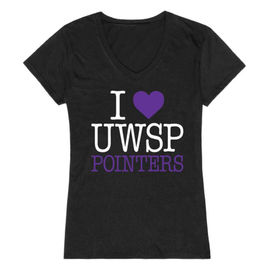 I Love UWSP University of Wisconsin Stevens Point Pointers Womens T-Shirt-Campus-Wardrobe