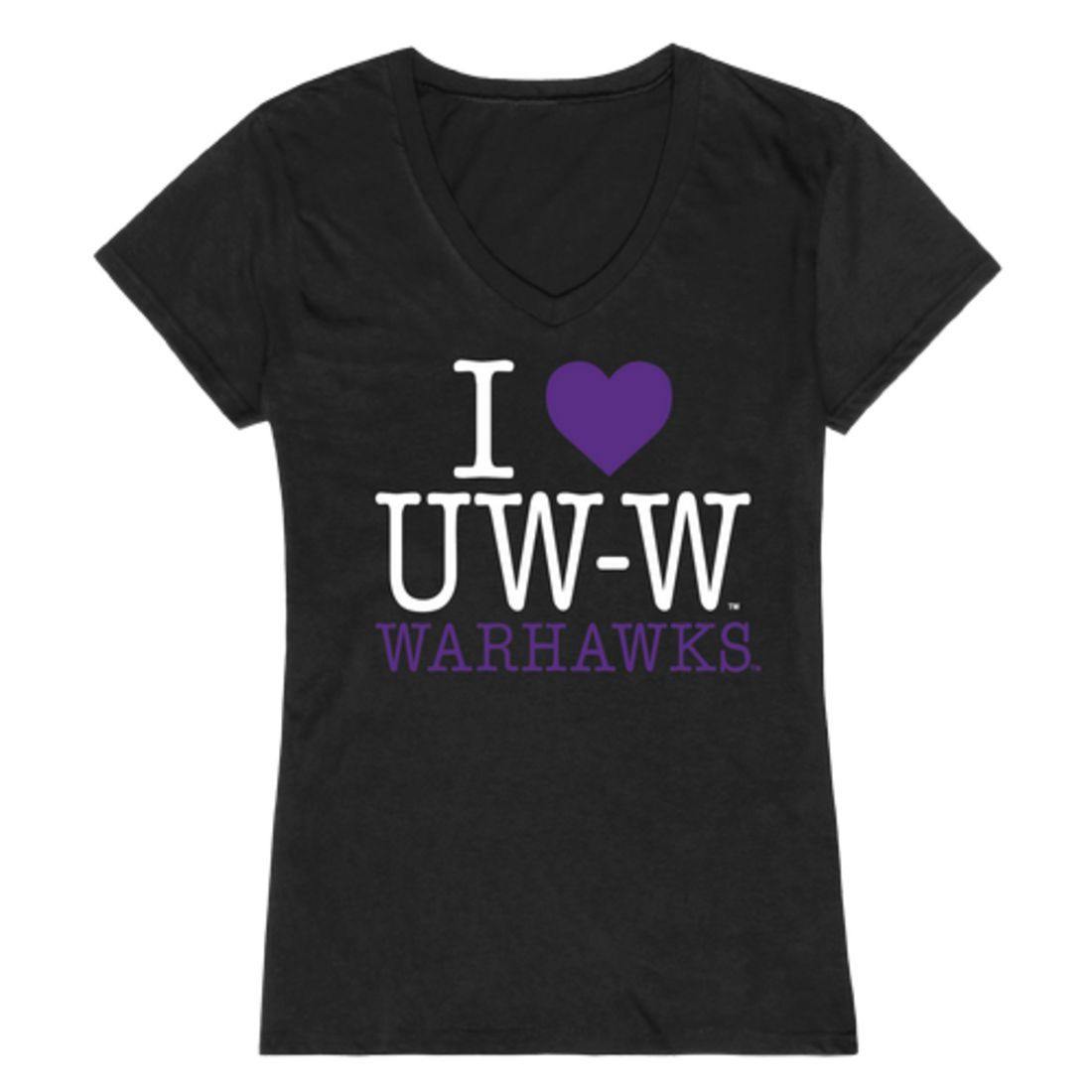 I Love UWW University of Wisconsinwater Warhawks Womens T-Shirt-Campus-Wardrobe