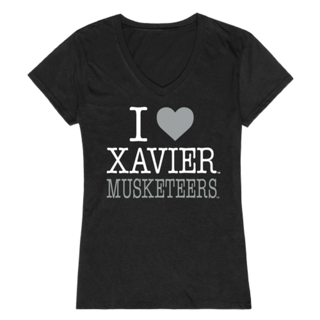 I Love Xavier University Musketeers Womens T-Shirt-Campus-Wardrobe
