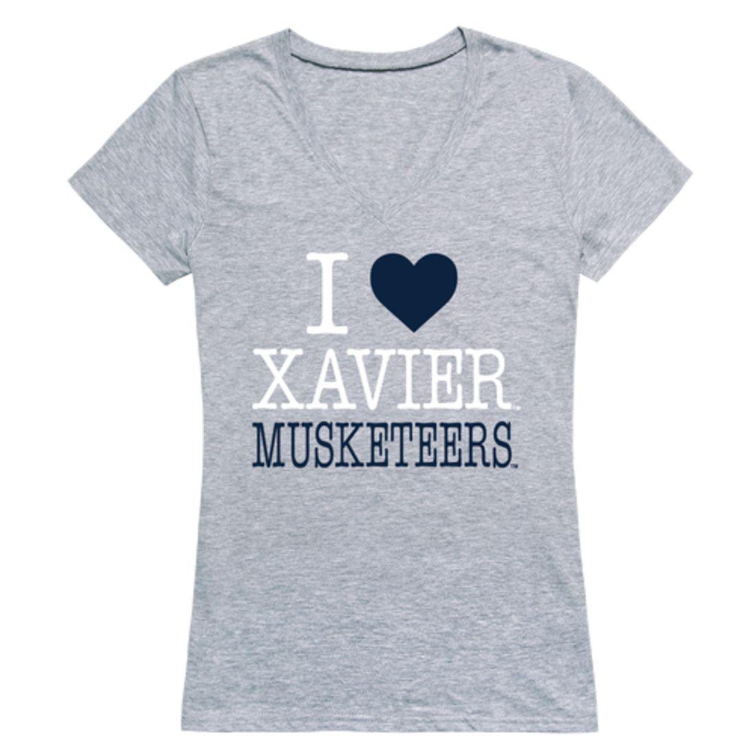 I Love Xavier University Musketeers Womens T-Shirt-Campus-Wardrobe
