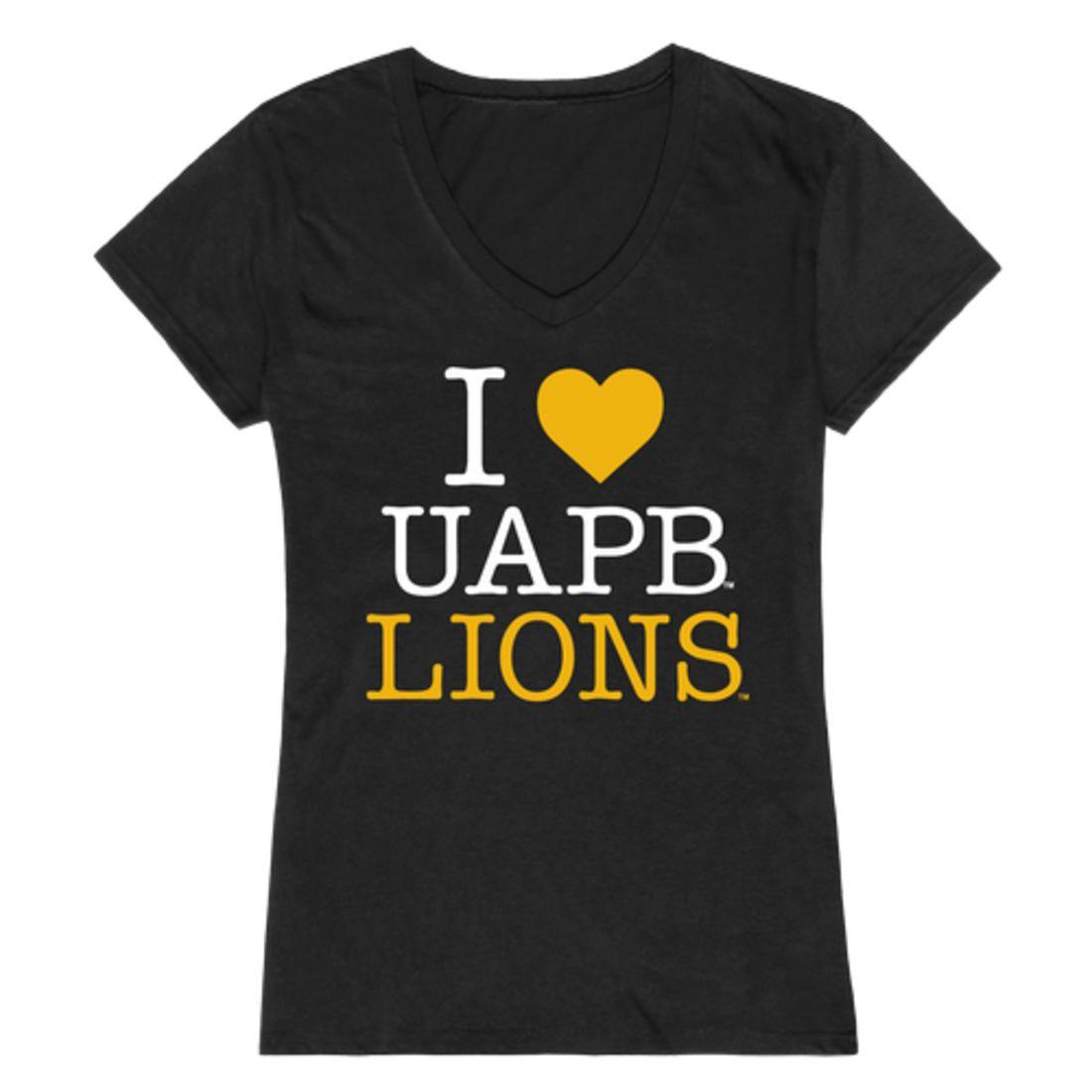 I Love UAPB University of Arkansas Pine Bluff Golden Lions Womens T-Shirt-Campus-Wardrobe