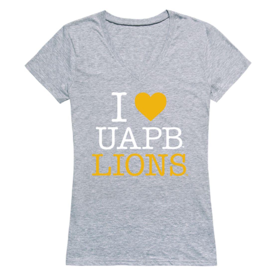 I Love UAPB University of Arkansas Pine Bluff Golden Lions Womens T-Shirt-Campus-Wardrobe
