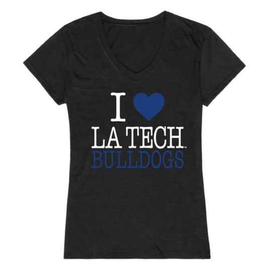 I Love Louisiana Tech University Bulldogs Womens T-Shirt-Campus-Wardrobe