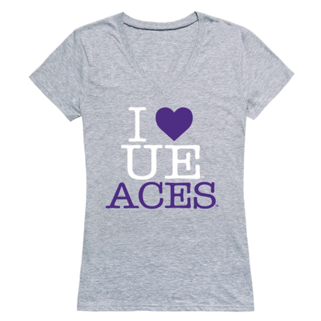 I Love University of Evansville Purple Aces Womens T-Shirt-Campus-Wardrobe