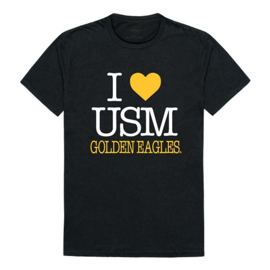 I Love USM University of Southern Mississippi Golden Eagles T-Shirt-Campus-Wardrobe