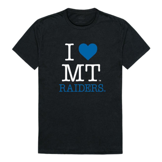 I Love MTSU Middle Tennessee State University Blue Raiders T-Shirt-Campus-Wardrobe