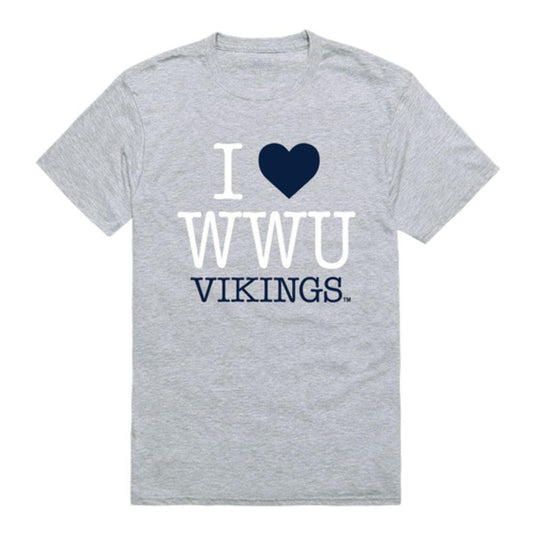 Mouseover Image, I Love WWU Western Washington University Vikings T-Shirt-Campus-Wardrobe