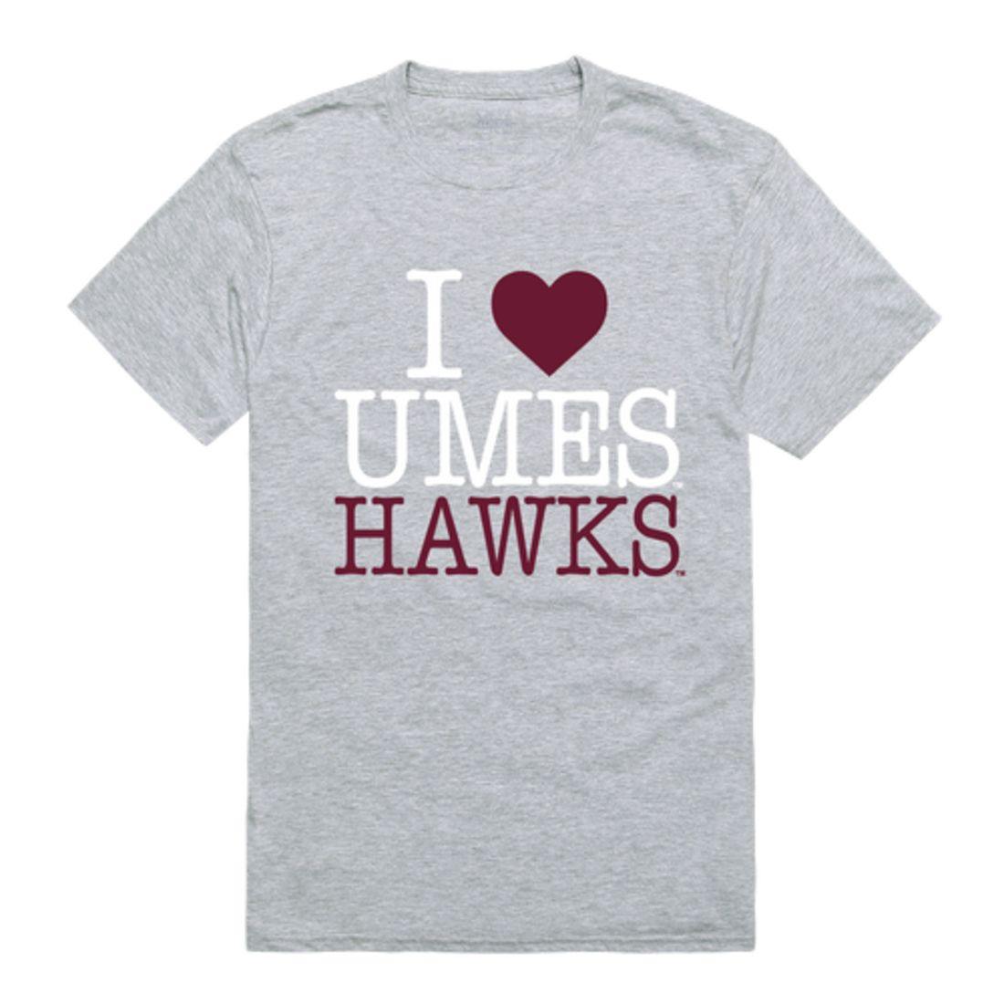 I Love UMES University of Maryland Eastern Shore Hawks T-Shirt-Campus-Wardrobe