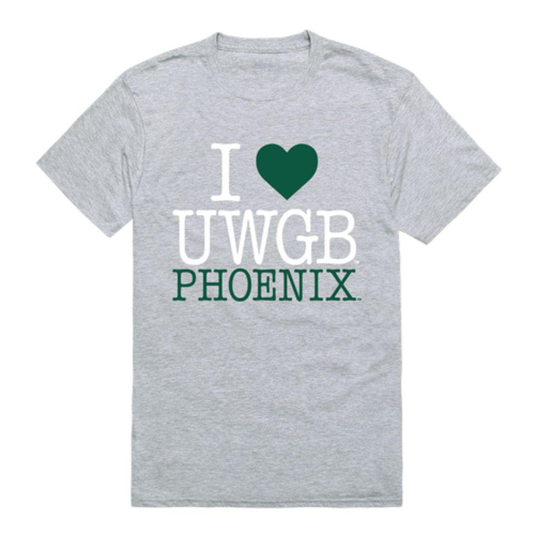 I Love UWGB University of Wisconsin-Green Bay Phoenix T-Shirt-Campus-Wardrobe